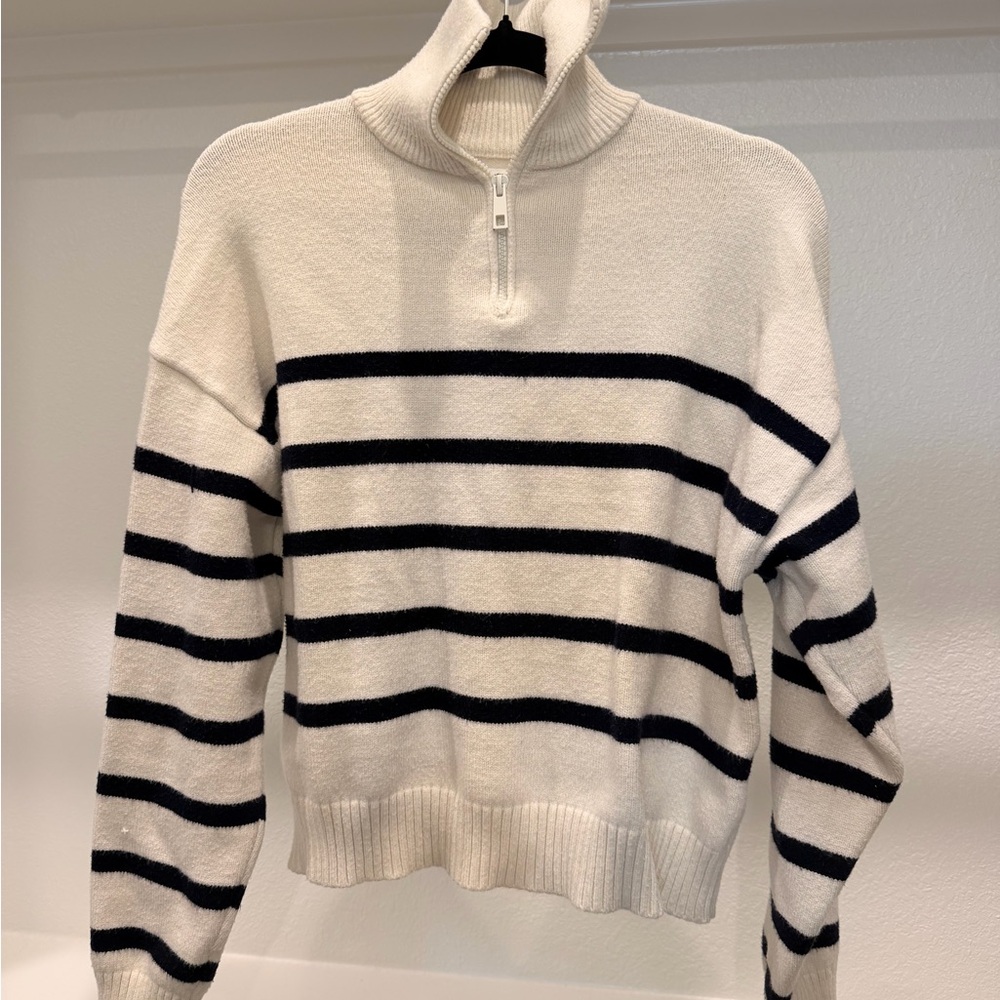 Cotton On White Half-Zip Sweater